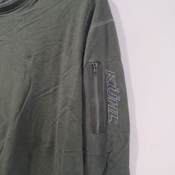Kuhl Mens Wildfibre LS Pullover Shirt Size M Green Organic Cotton Hiking Outdoor - Picture 6 of 14